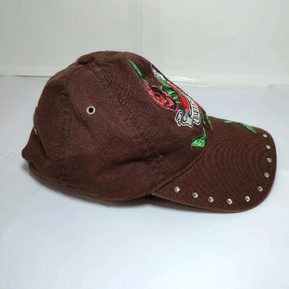 Harley Davidson Bahamas Women's Brown Cap with Embroidered Rose and Heart